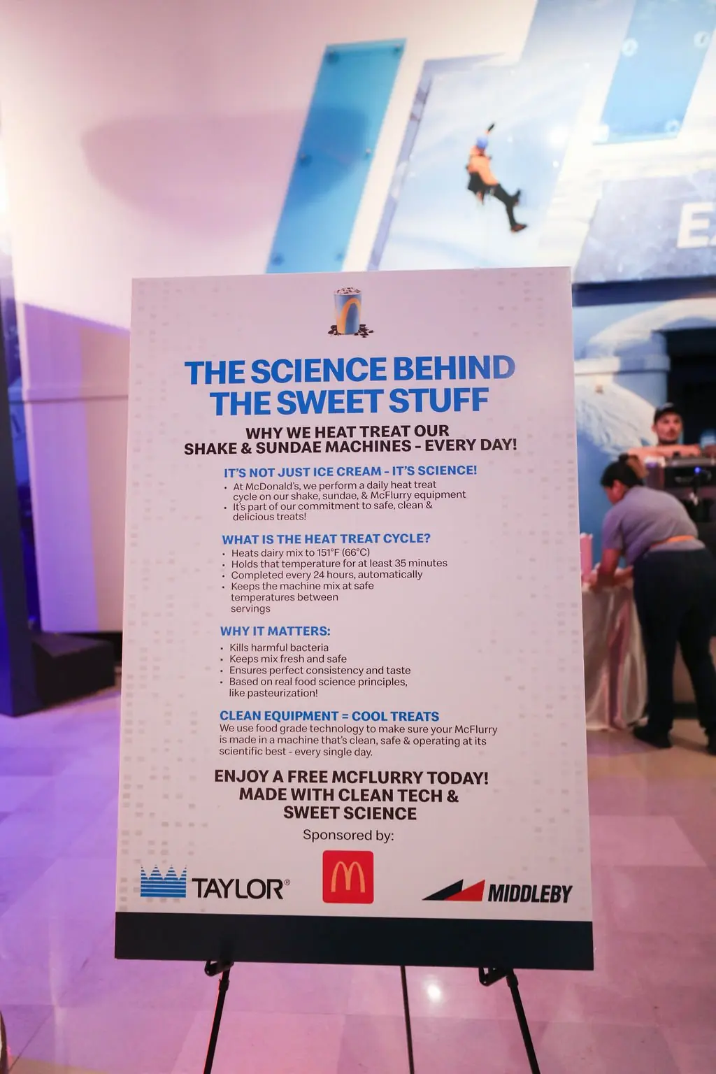 Science Behind the Sweet Stuff McFlurry exhibit sign at the Columbian Ball
