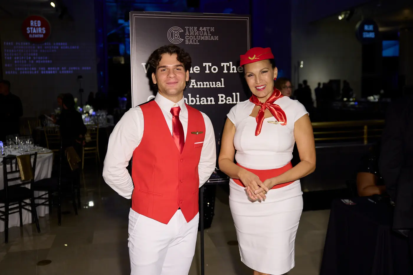 Costumed hosts greeting guests at the 007 Science gala produced by Michigan Avenue Events