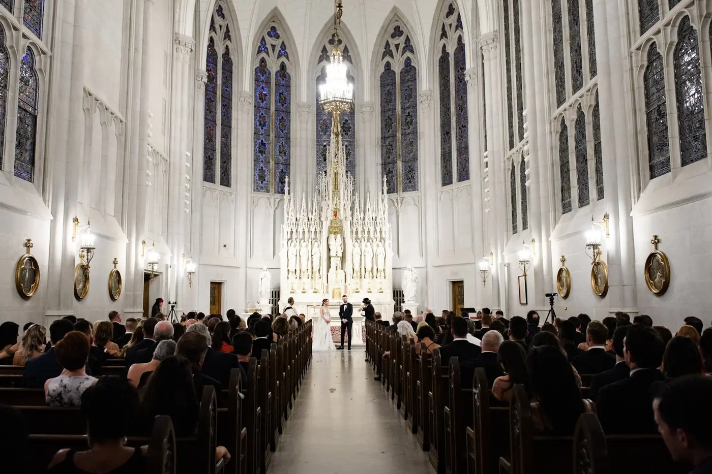 Ceremony at Saint James Chapel for Alexis and Michael