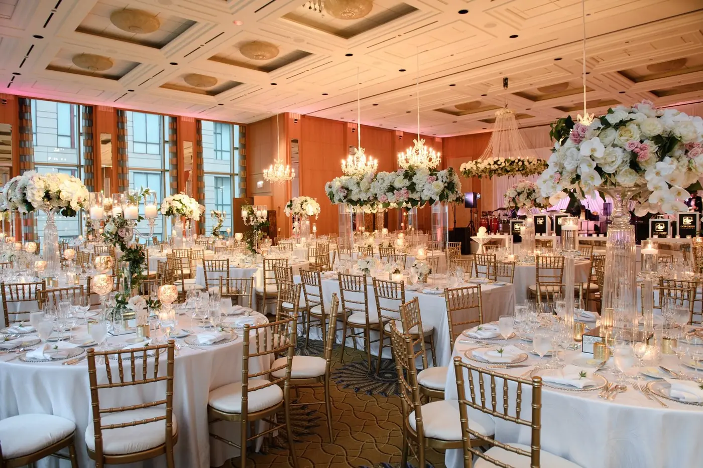 Ballroom reception at The Peninsula Chicago for Alexis and Michael