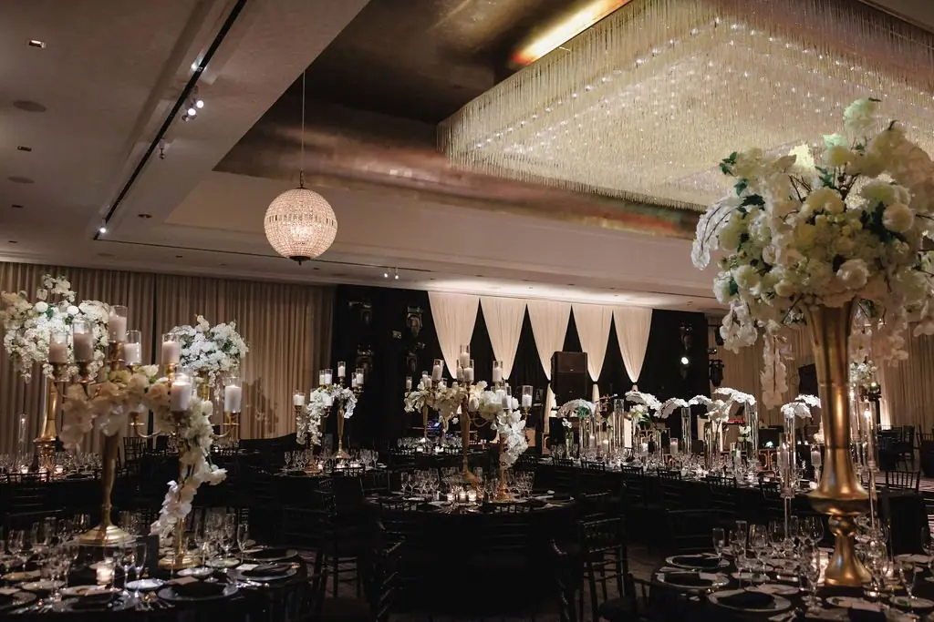 Black-tie ballroom reception for Jackie and Joe at The Ritz-Carlton Chicago