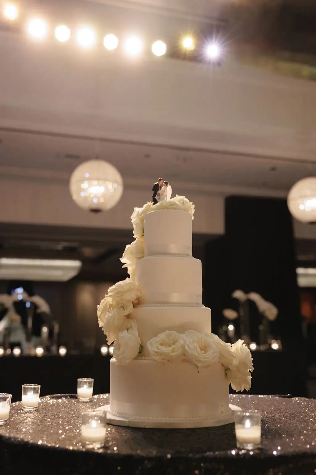 Wedding cake at Jackie and Joe's New Year's Eve reception