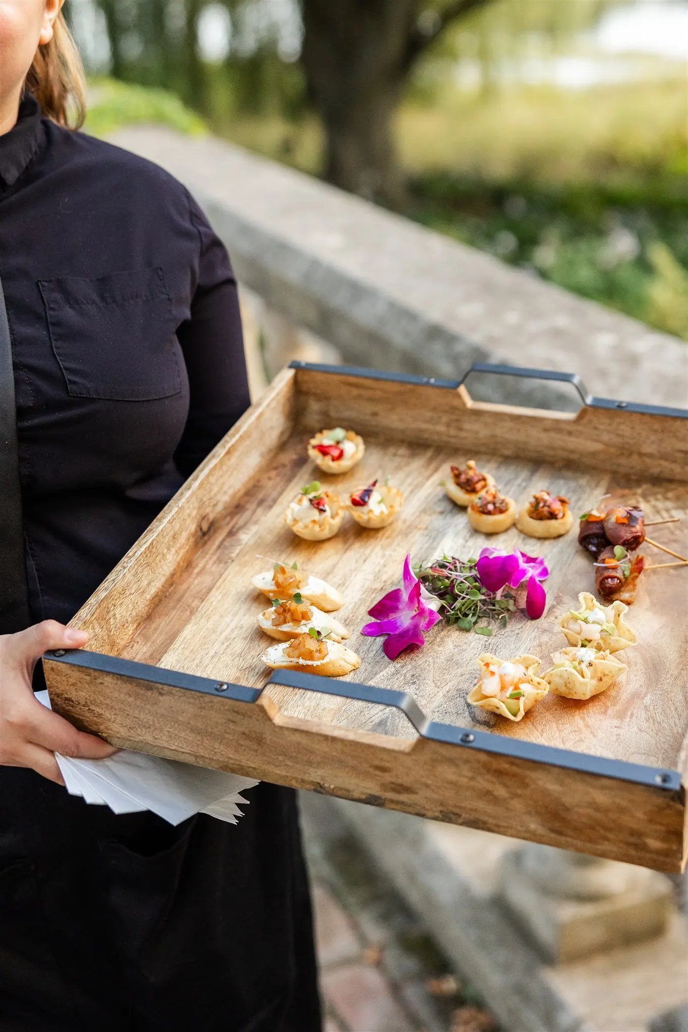 Passed hors d'oeuvres at Megan and Alex's Chicago Botanic Garden wedding