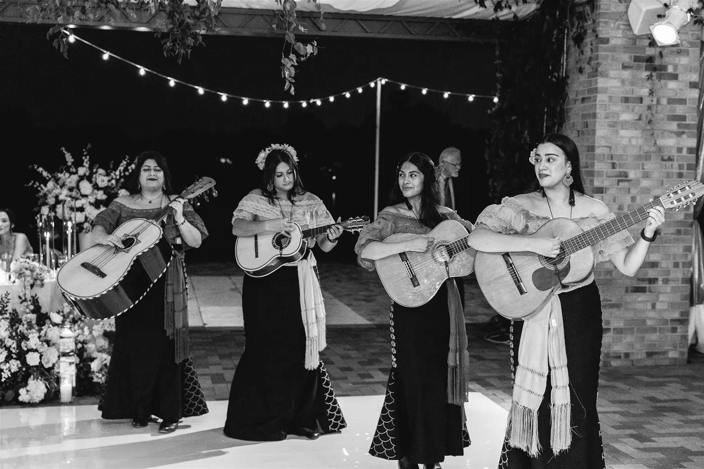 Mariachi ensemble performing at Megan and Alex's wedding reception